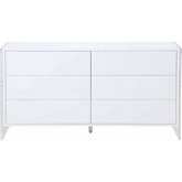 Barcelona 6 Drawer Buffet in Gloss White & Acrylic
